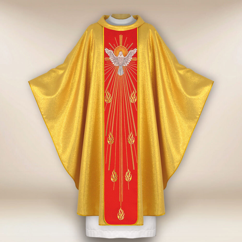 Casula sacerdotale ricamata Spirito Santo