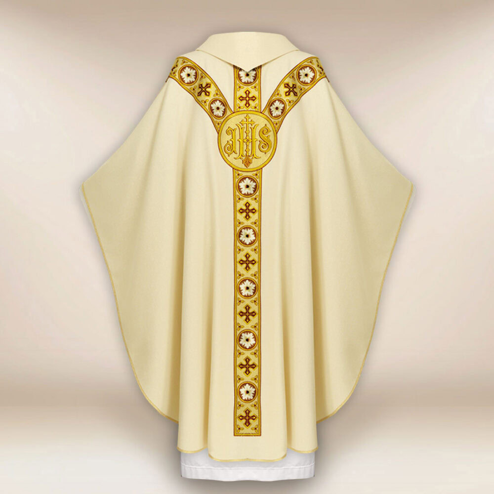 Casula sacerdotale ricamata Agnello di Dio