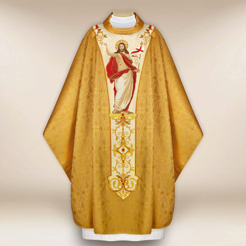 Casula sacerdotale ricamata Gesù Risorto