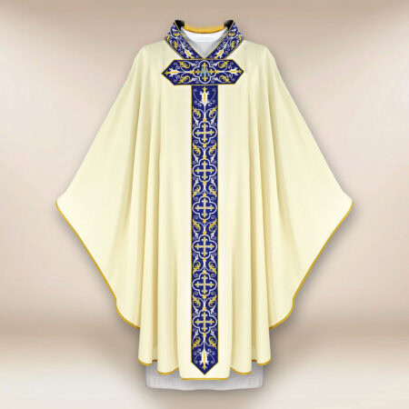 Casula liturgica Mariano in colore ecru