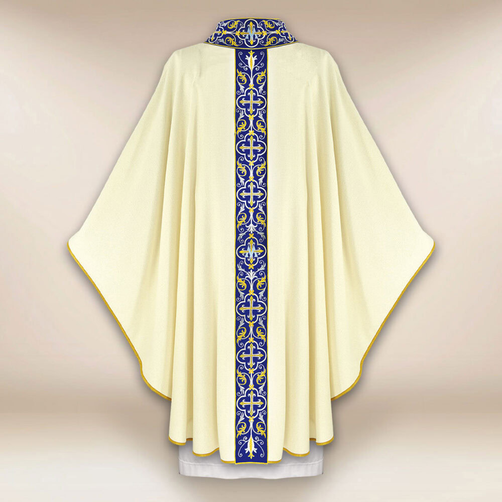 Casula liturgica Mariano in colore ecru