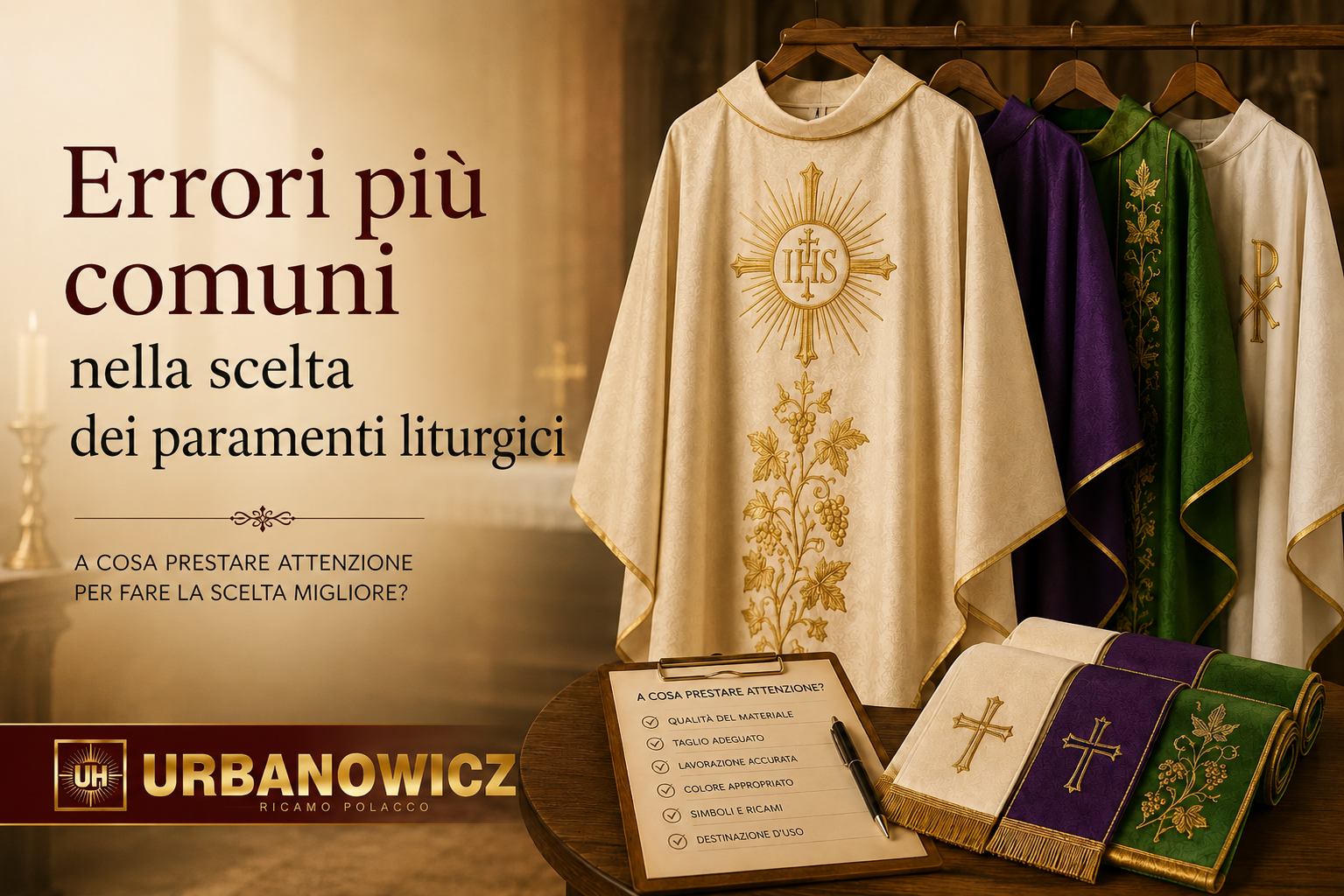 Gli errori più comuni nella scelta dei paramenti liturgici