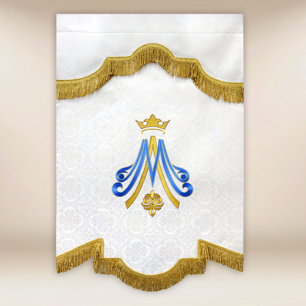 Bandiera ricamata Regina della Pace