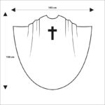 Casula liturgica sacerdotale ricamata rossa IHS