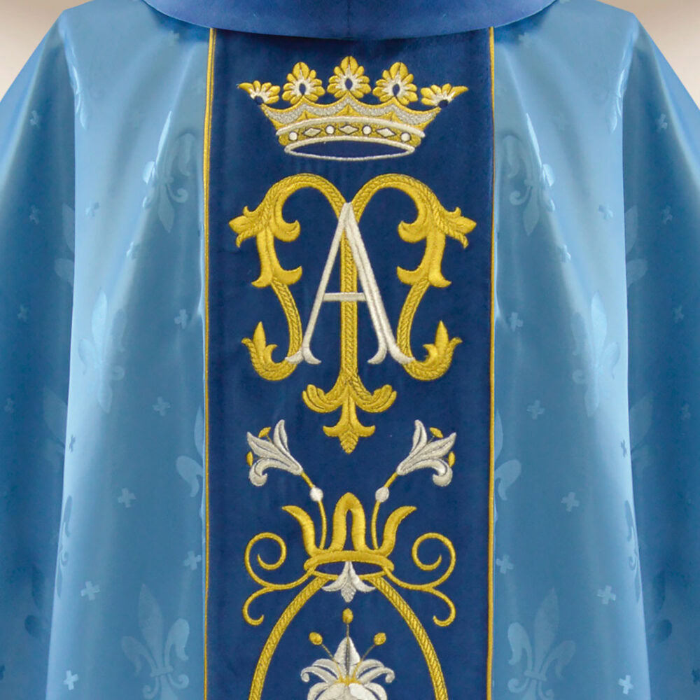Casula liturgica sacerdotale ricamata Mariano