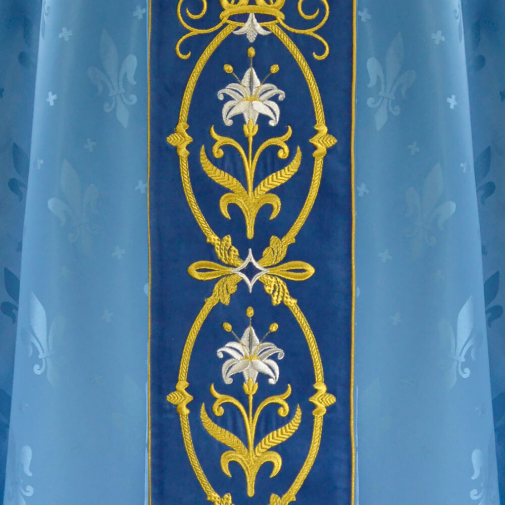 Casula liturgica sacerdotale ricamata Mariano