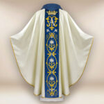 Casula liturgica sacerdotale ricamata Mariano