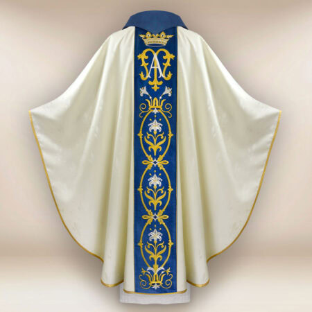 Casula liturgica sacerdotale ricamata Mariano