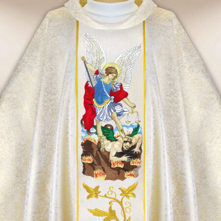 Casula sacerdotale ricamata San Michele Arcangelo