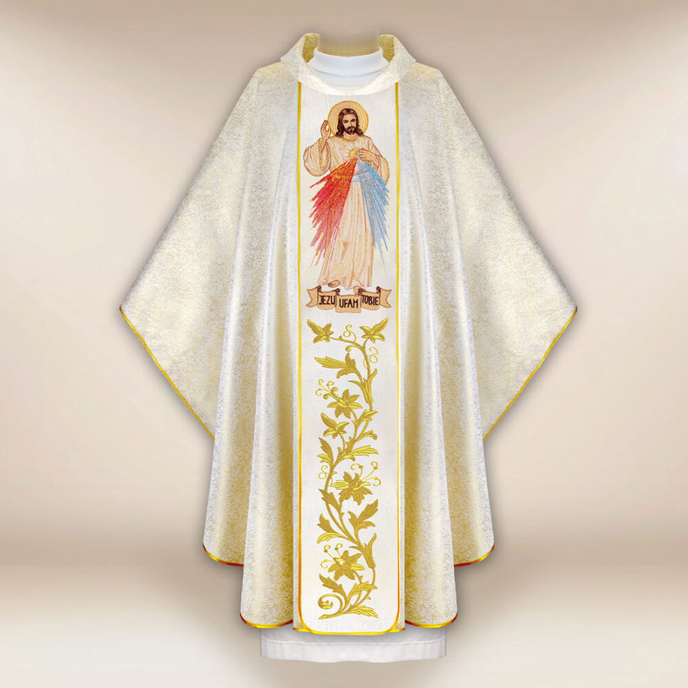 Casula sacerdotale ricamata Gesù Misericordioso