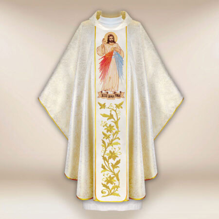 Casula sacerdotale ricamata Gesù Misericordioso