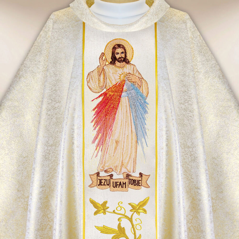 Casula sacerdotale ricamata Gesù Misericordioso