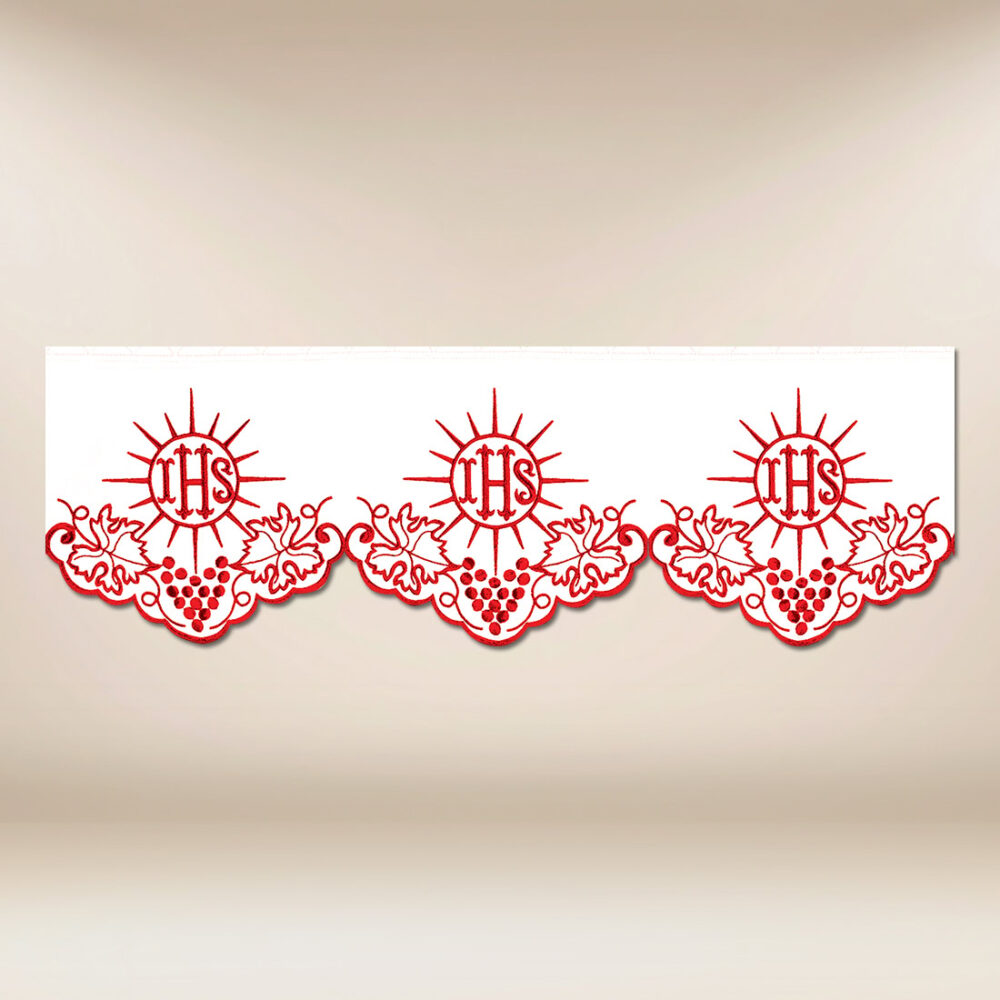 Coroncina ricamata “Cristiano” rossa