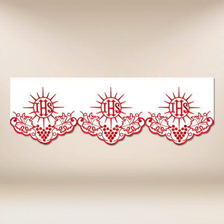 Coroncina ricamata “Cristiano” rossa