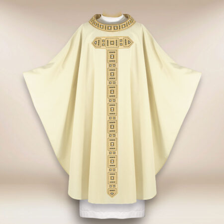 Casula sacerdotale ricamata ecru