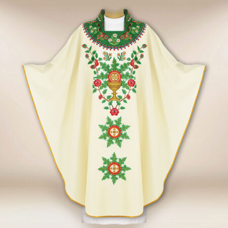 Casula sacerdotale ricamata góralska con grande ricamo