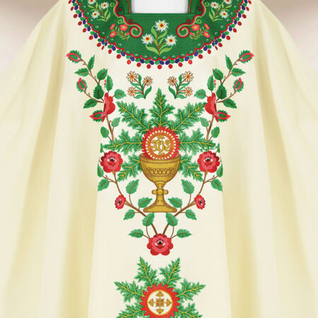 Casula sacerdotale ricamata góralska con grande ricamo