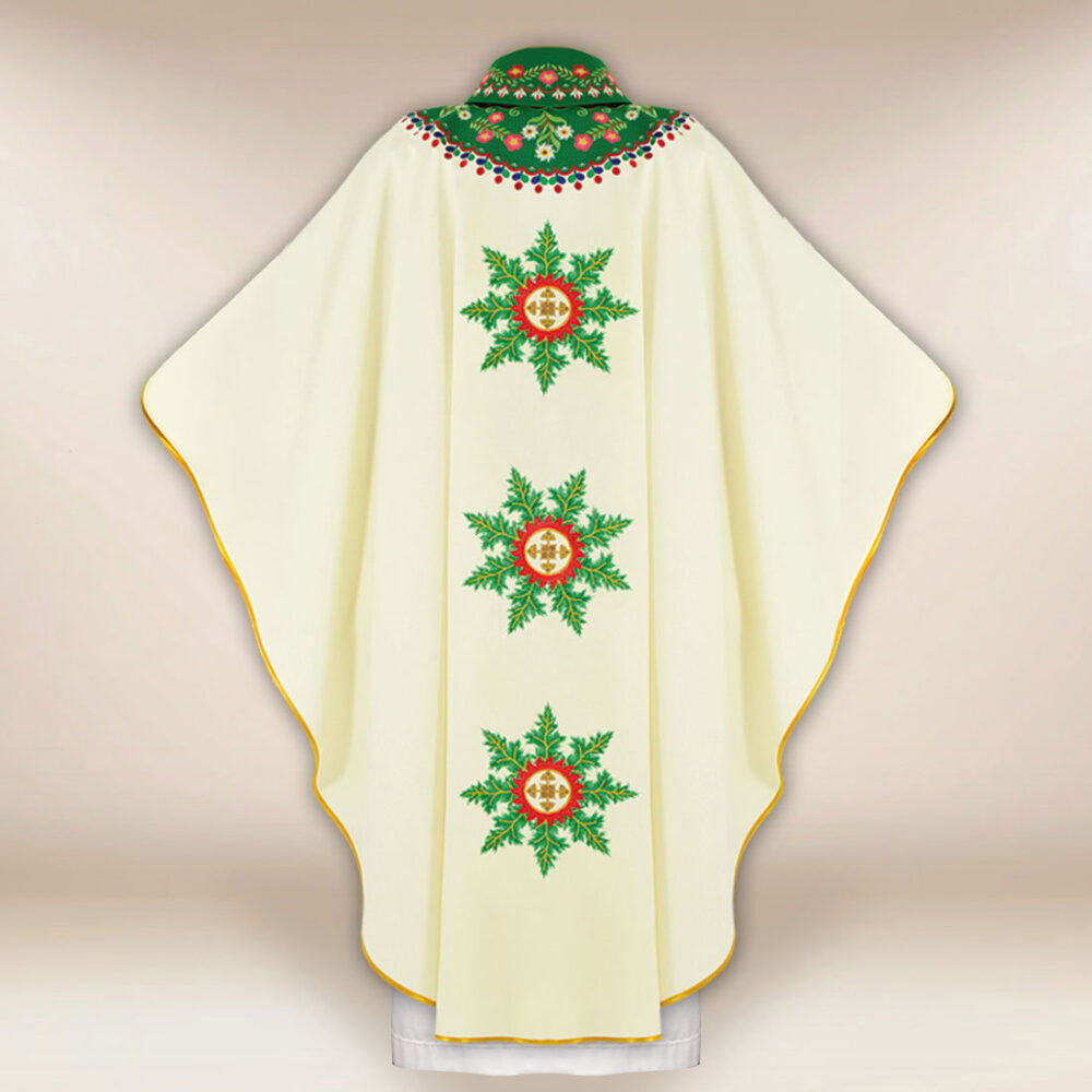 Casula sacerdotale ricamata góralska con grande ricamo