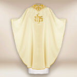 Casula liturgica con ricamo IHS