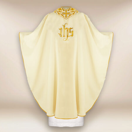 Casula liturgica con ricamo IHS