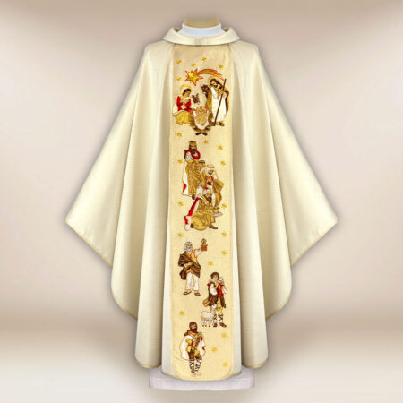 Casula sacerdotale ricamata per Natale