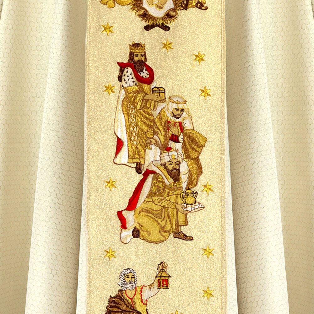 Casula sacerdotale ricamata per Natale