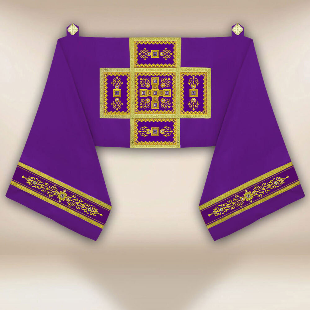 Velo omerale ricamato viola