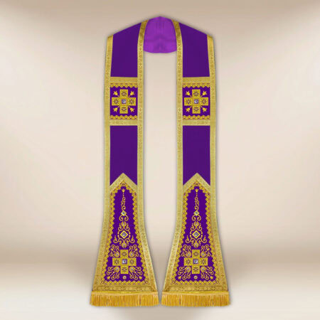 Stola ricamata romana viola