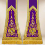 Stola ricamata romana viola