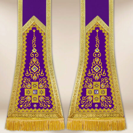 Stola ricamata romana viola