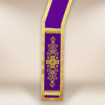 Stola diaconale viola ricamata