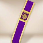 Stola diaconale viola ricamata