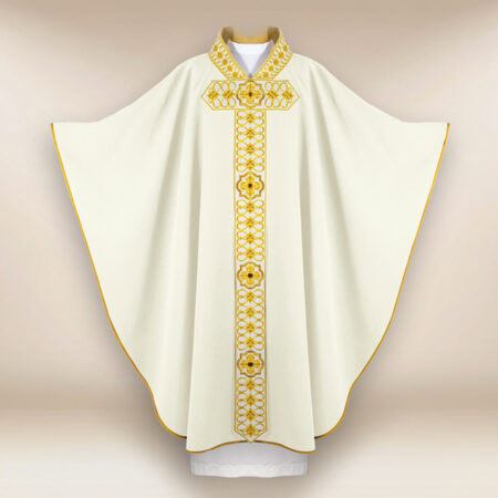 Casula sacerdotale ricamata ecru