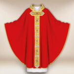 Casula sacerdotale ricamata rossa