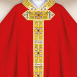Casula sacerdotale ricamata rossa