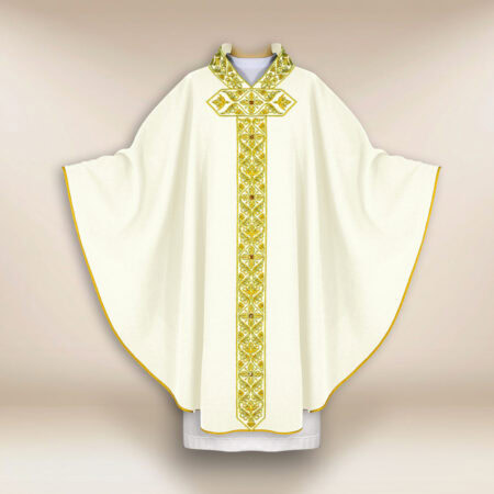Casula sacerdotale ricamata ecru
