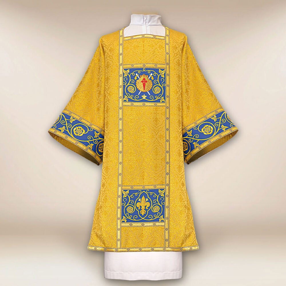 Dalmatica liturgica dorata Conchiglie di San Giacomo