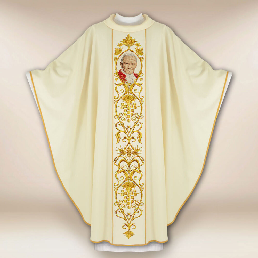 Casula con immagine ricamata Giovanni Paolo II