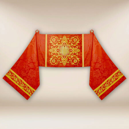 Velo omerale ricamato rosso