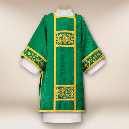 Dalmatica liturgica ricamata verde