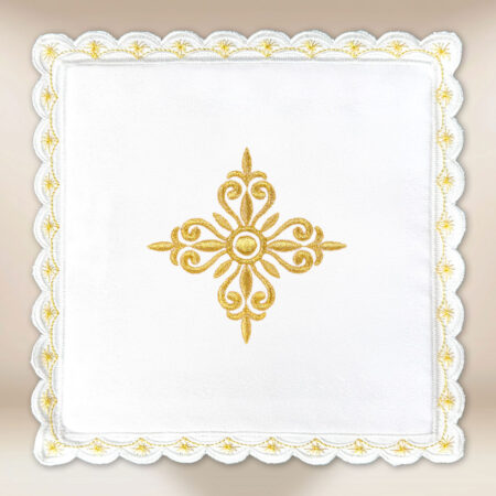 Palla liturgica bianca ricamata