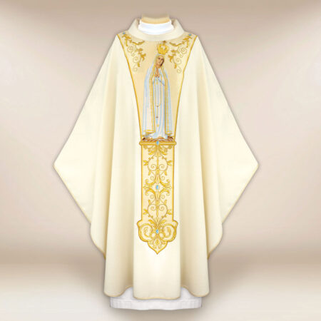 Casula con orphrey ricamato Madonna di Fatima