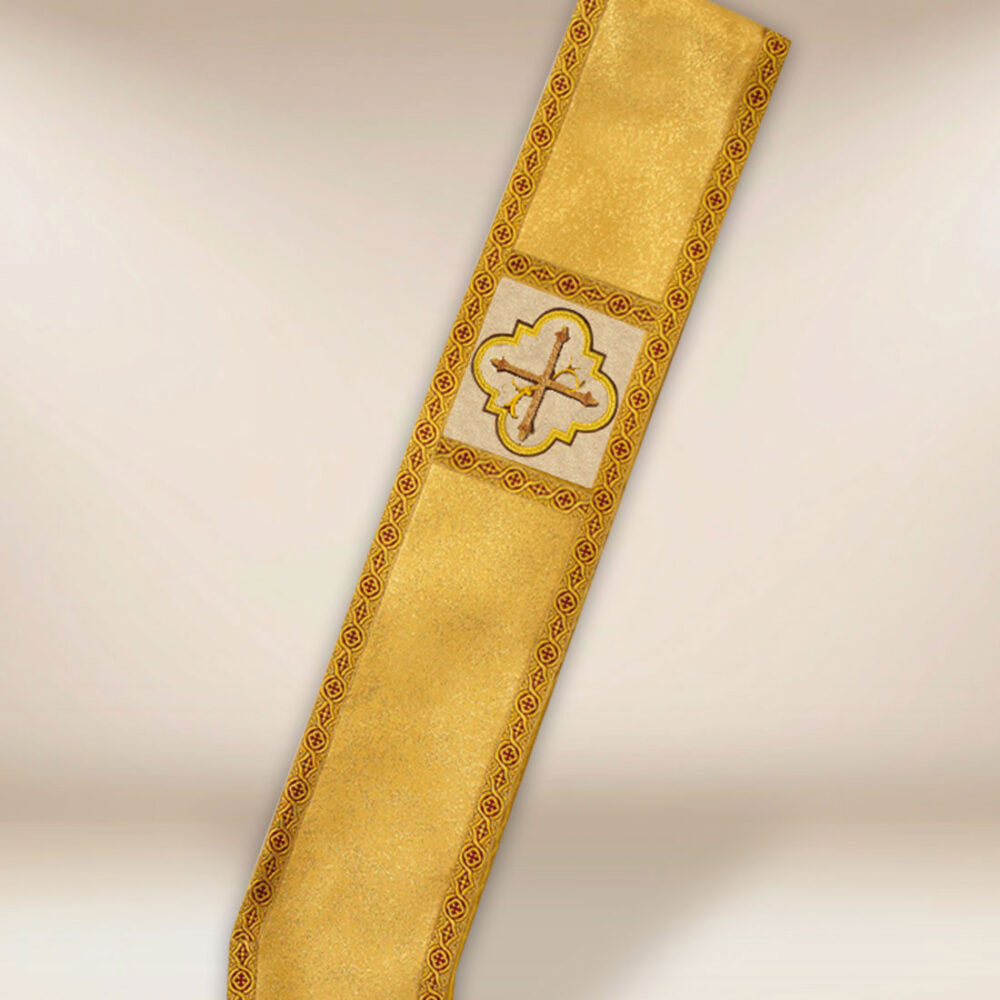 Stola diaconale ricamata dorata