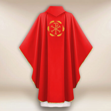 Casula sacerdotale ricamata PX rossa