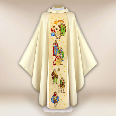Casula sacerdotale ricamata per il Natale