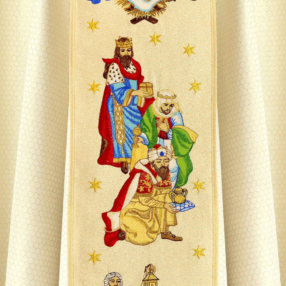 Casula sacerdotale ricamata per il Natale