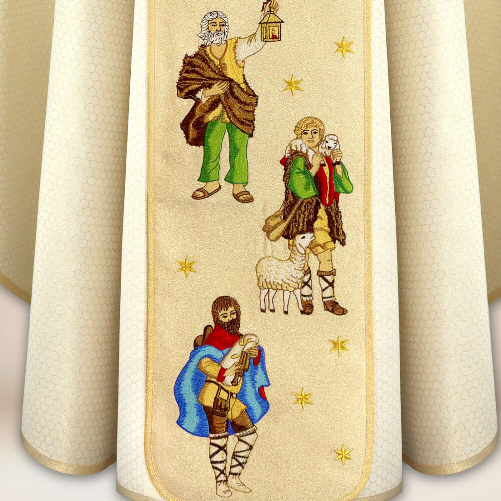 Casula sacerdotale ricamata per il Natale