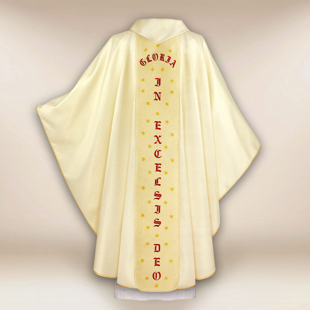 Casula sacerdotale ricamata per il Natale