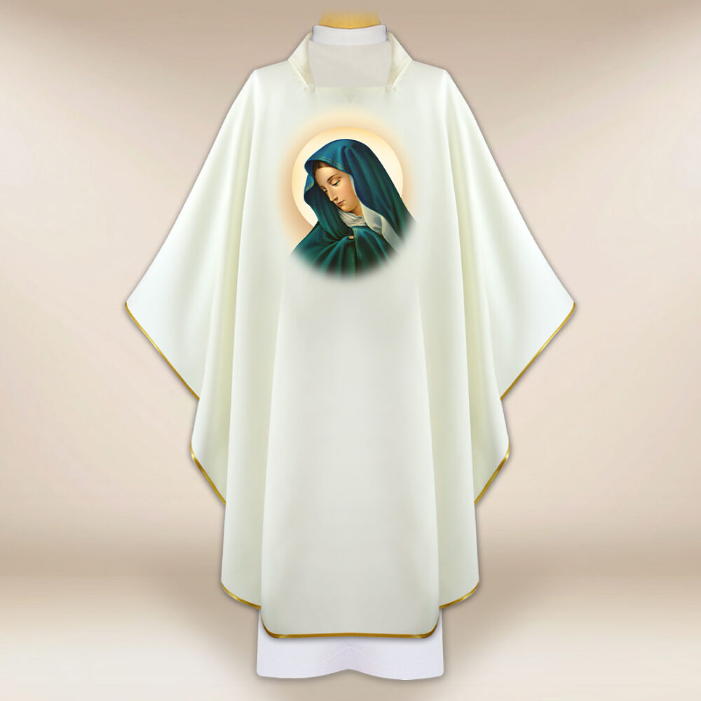 Casula con immagine della Madonna Addolorata