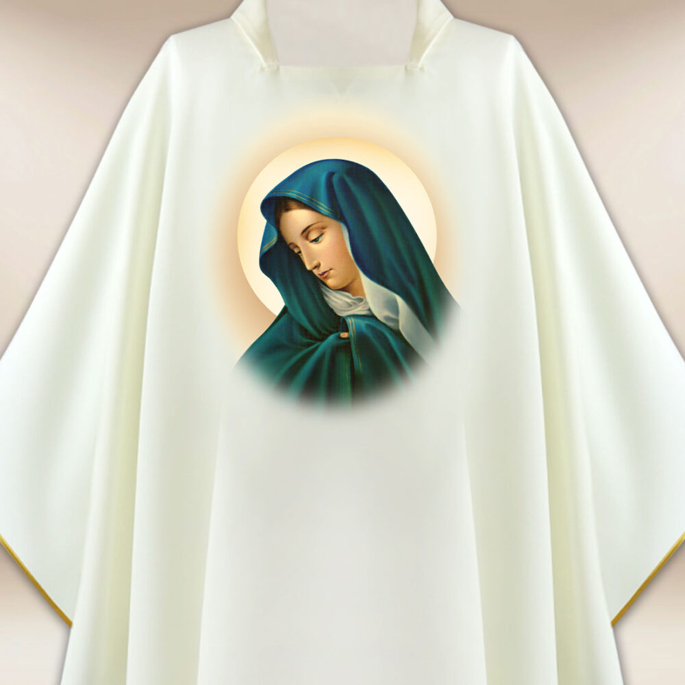 Casula con immagine della Madonna Addolorata